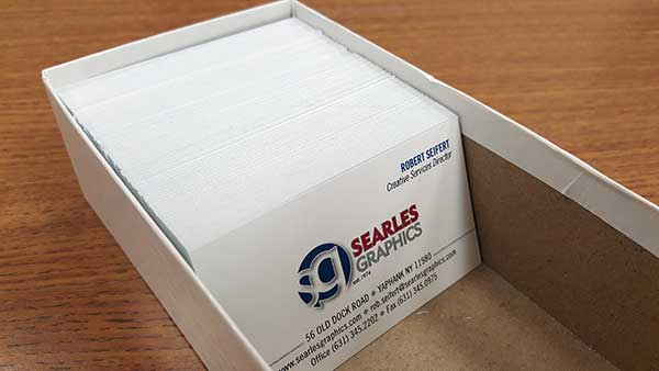 Business cards in a box