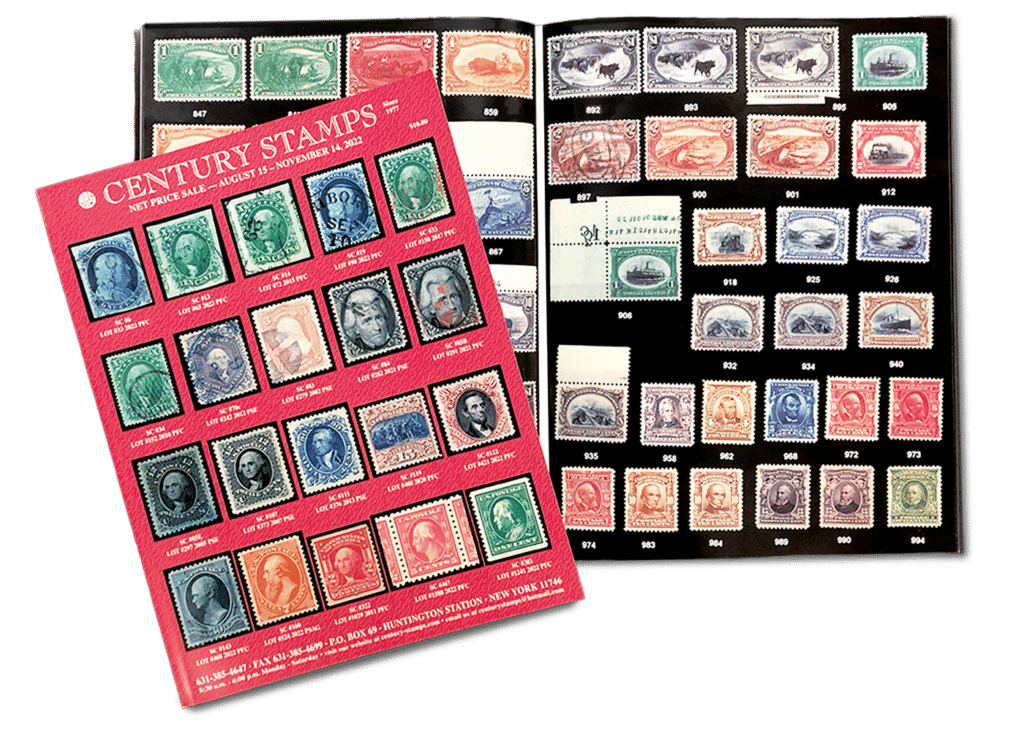 Century Stamps Catalog, Cover and Inside Page