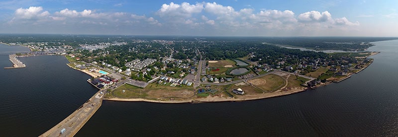 Patchogue Village waterfront panoramic photo