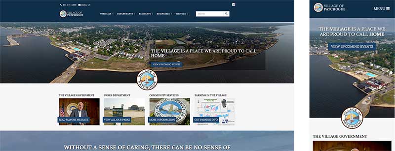 Responsive layout for Patchogue Village website