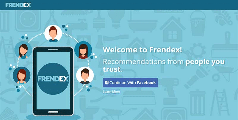 Frendex homepage screenshot